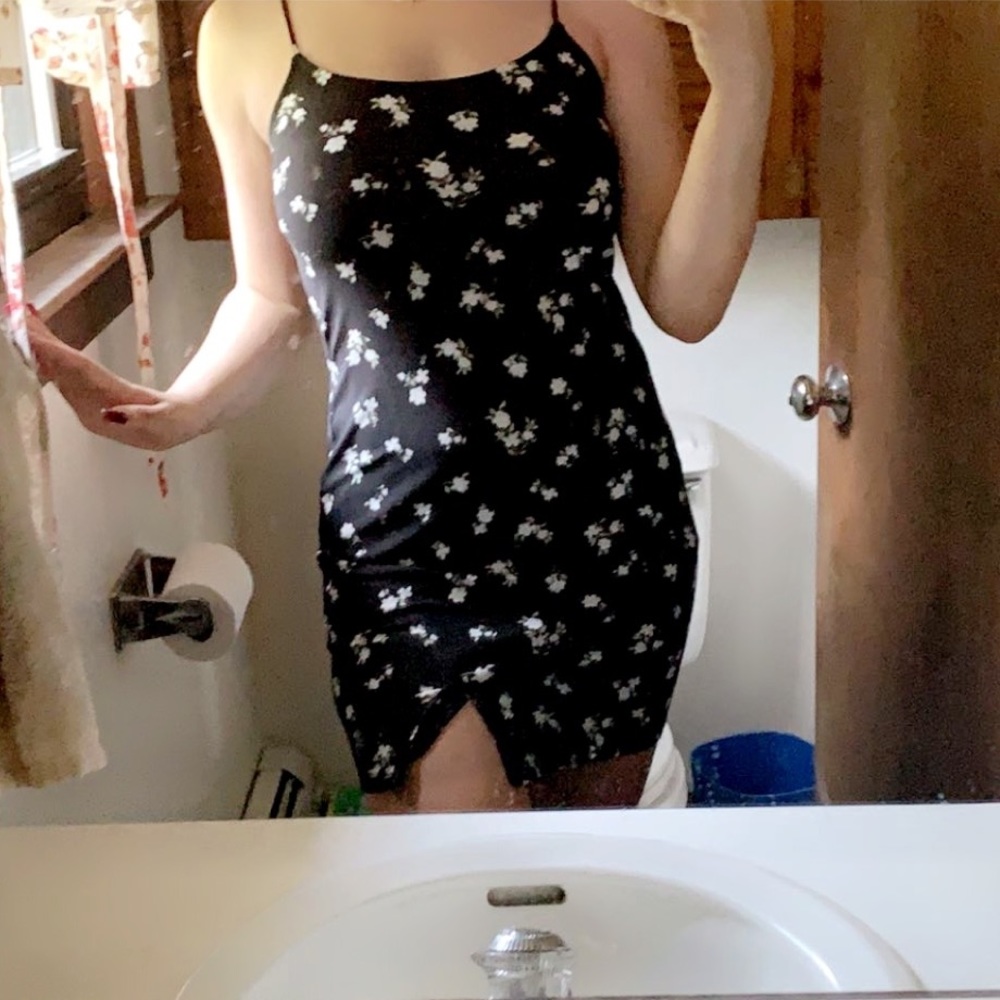 Black and white flower dress